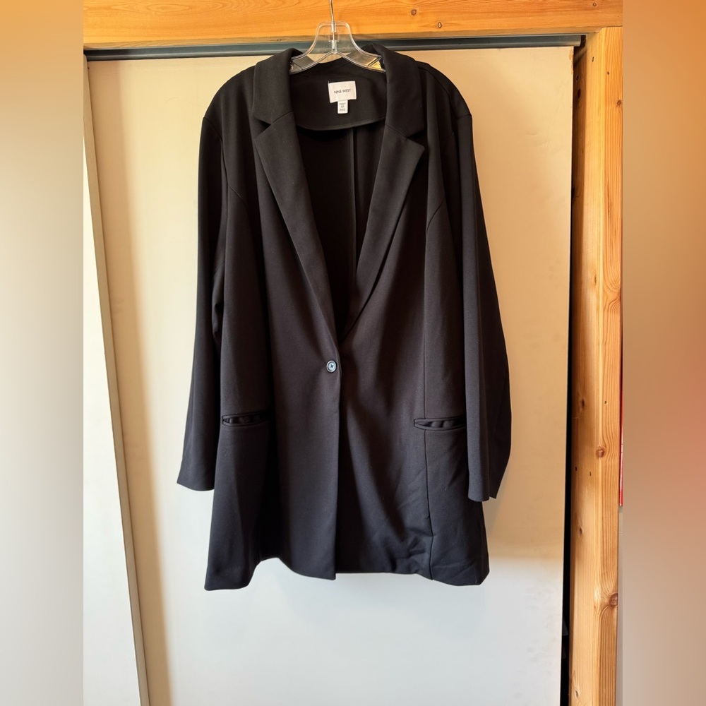 Nine West Longline black knit blazer 4x